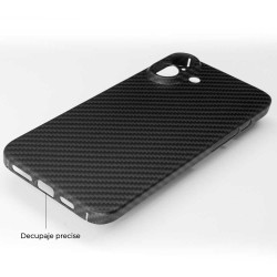 Husa fibra de carbon SILKASE pentru Apple iPhone 16, camera protection, negru mat Husa fibra de carbon SILKASE pentru Apple iPhone 16, camera protection, negru mat