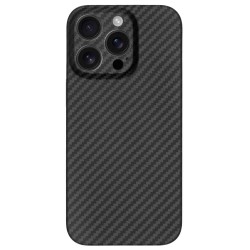 Husa fibra de carbon SILKASE pentru Apple iPhone 16 Pro, camera protection, negru mat