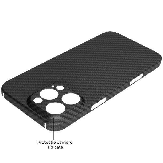 Husa fibra de carbon SILKASE pentru Apple iPhone 16 Pro Max, camera protection, negru mat (iPhone 16 Pro Max, H2691) by www.silkase.ro
