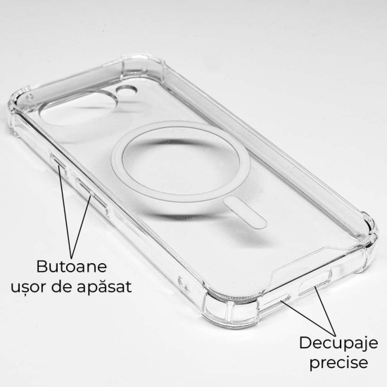 Husa AntiShock SILKASE pentru Google Pixel 9a, MagSafe, silicon/plastic, transparent (Pixel 9a, H2709) by www.silkase.ro