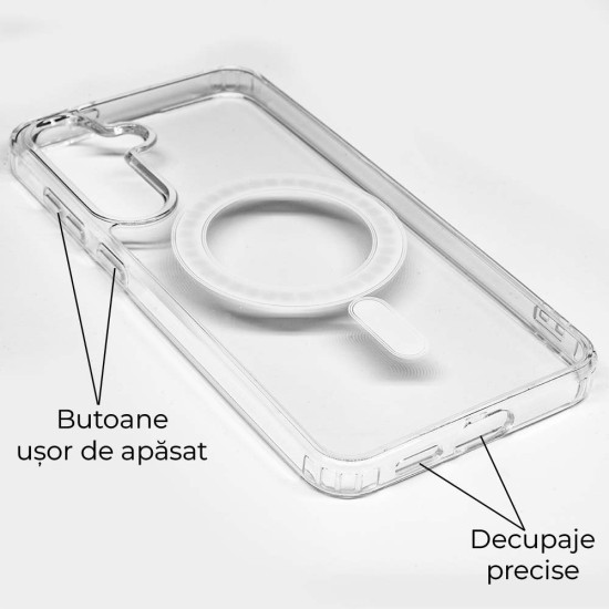 Husa MagSafe SILKASE pentru Samsung S25 /S24, silicon/plastic, transparent (SILKASE, S25) by www.silkase.ro Husa MagSafe SILKASE pentru Samsung S25 /S24, silicon/plastic, transparent (S25, H2710) by www.silkase.ro