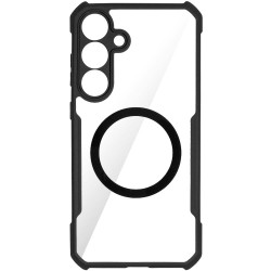 Husa SILKASE pentru Samsung S25, AntiGravity, AntiShock, negru/transparent Husa SILKASE pentru Samsung S25, AntiGravity, AntiShock, negru/transparent