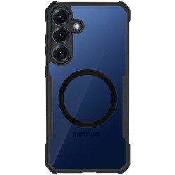 Husa SILKASE pentru Samsung S25, AntiGravity, AntiShock, negru/transparent