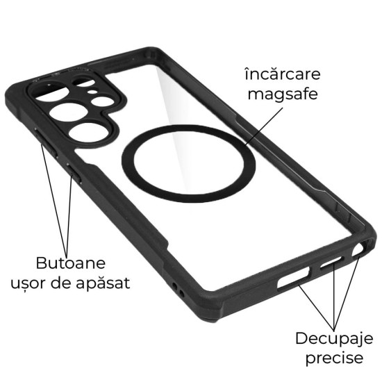 Husa SILKASE pentru Samsung S25 Ultra, AntiGravity, AntiShock, negru/transparent (SILKASE, S25 Ultra) by www.silkase.ro Husa SILKASE pentru Samsung S25 Ultra, AntiGravity, AntiShock, negru/transparent (S25 Ultra, H2715) by www.silkase.ro