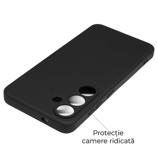 Husa SILKASE pentru Samsung S25 Plus, soft silicon, camera protection, culoare negru (S25 Plus, H2721) by www.silkase.ro