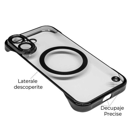 Husa FrameLess SILKASE pentru Apple iPhone 16, MagSafe, plastic , negru/transparent (SILKASE, iPhone 16) by www.silkase.ro Husa FrameLess SILKASE pentru Apple iPhone 16, MagSafe, plastic , negru/transparent (iPhone 16, H2727) by www.silkase.ro
