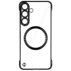 Husa FrameLess SILKASE pentru Samsung S25, MagSafe, plastic , negru/transparent Husa FrameLess SILKASE pentru Samsung S25, MagSafe, plastic , negru/transparent
