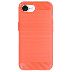 Husa SILKASE silicon carbon pentru iPhone 16e/17e, culoare rosu neon