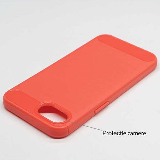 Husa SILKASE silicon carbon pentru iPhone 17e/16e, culoare rosu neon (iPhone 17e, H2742) by www.silkase.ro