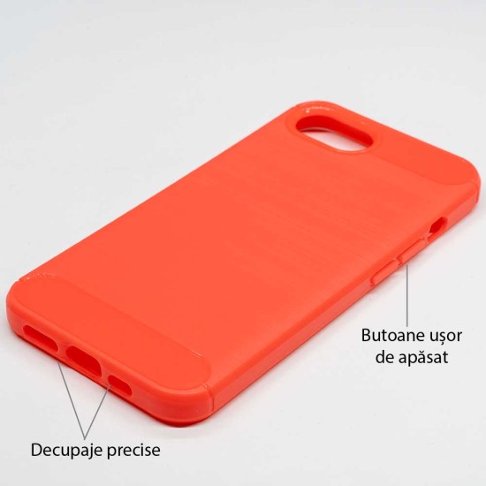 Husa SILKASE silicon carbon pentru iPhone 17e/16e, culoare rosu neon (iPhone 17e, H2742) by www.silkase.ro