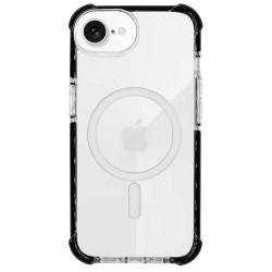 Husa MagSafe SILKASE pentru iPhone 16e/17e, silicon/plastic, transparent/negru