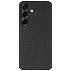 Husa fibra de carbon SILKASE pentru Samsung S25, camera protection, negru mat