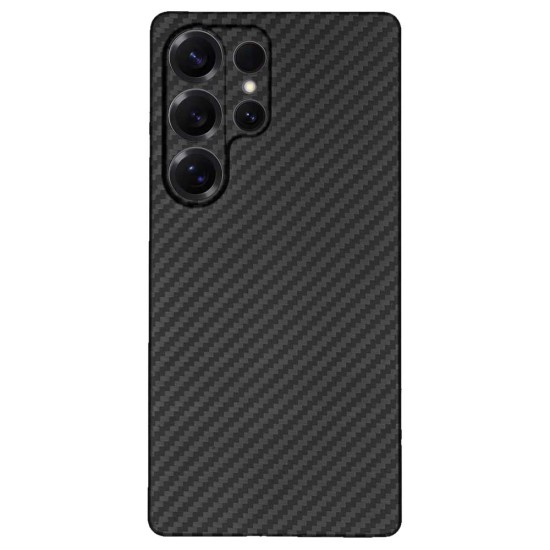 Husa fibra de carbon SILKASE pentru Samsung S25 Ultra, camera protection, negru mat (S25 Ultra, H2752) by www.silkase.ro
