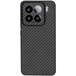 Husa fibra de carbon SILKASE pentru Xiaomi 15, camera protection, negru mat