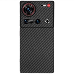 Husa fibra de carbon SILKASE pentru ZTE Nubia Z70 Ultra, camera protection, negru mat