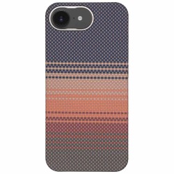 Husa fibra de carbon MagSafe SILKASE pentru iPhone 16e/17e, aramid kevlar, metal camera, sunset