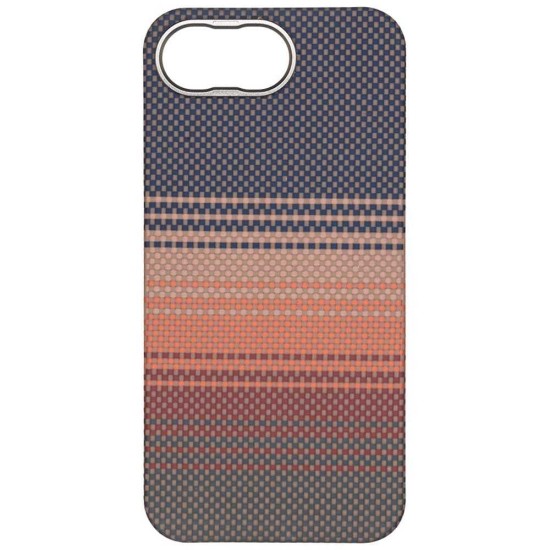 Husa fibra de carbon MagSafe SILKASE pentru iPhone 17e/16e, aramid kevlar, metal camera, sunset (iPhone 17e, H2762) by www.silkase.ro