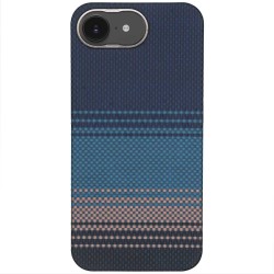 Husa fibra de carbon MagSafe SILKASE pentru iPhone 17e/16e, aramid kevlar, metal camera, blue sky