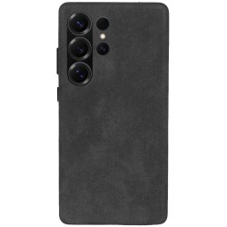 Husa Full alcantara MagSafe SILKASE pentru Samsung Galaxy S25 Ultra, metal camera, negru