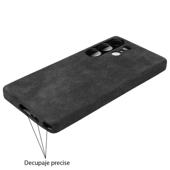 Husa Full alcantara MagSafe SILKASE pentru Samsung Galaxy S25 Ultra, metal camera, negru (S25 Ultra, H2765) by www.silkase.ro