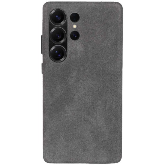 Husa Full alcantara MagSafe SILKASE pentru Samsung Galaxy S25 Ultra, metal camera, gri (S25 Ultra, H2766) by www.silkase.ro
