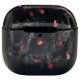 Husa fibra de carbon SILKASE pentru AirPods 4, aramid kevlar, negru/rosu forged lucios (4, H2768) by www.silkase.ro