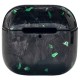 Husa fibra de carbon SILKASE pentru AirPods 4, aramid kevlar, negru/verde forged lucios (4, H2770) by www.silkase.ro