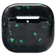 Husa fibra de carbon SILKASE pentru AirPods 4, aramid kevlar, negru/verde forged lucios (4, H2770) by www.silkase.ro
