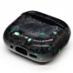 Husa fibra de carbon SILKASE pentru AirPods 4, aramid kevlar, negru/verde forged lucios (4, H2770) by www.silkase.ro