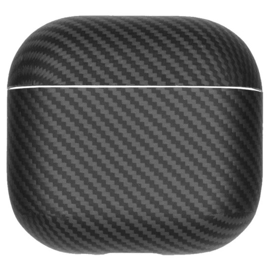 Husa fibra de carbon SILKASE pentru AirPods 4, aramid kevlar, negru mat (4, H2771) by www.silkase.ro