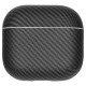 Husa fibra de carbon SILKASE pentru AirPods 4, aramid kevlar, negru mat (4, H2771) by www.silkase.ro