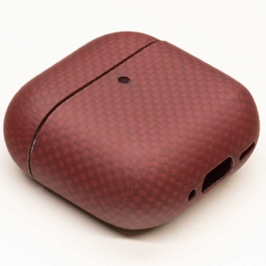 Husa fibra de carbon SILKASE pentru AirPods 4, aramid kevlar, rosu mat (SILKASE, 4) by www.silkase.ro Husa fibra de carbon SILKASE pentru AirPods 4, aramid kevlar, rosu mat (4, H2772) by www.silkase.ro