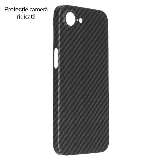 Husa fibra de carbon SILKASE pentru iPhone 16e, aramid kevlar, negru mat (SILKASE, iPhone 16e) by www.silkase.ro Husa fibra de carbon SILKASE pentru iPhone 17e/16e, aramid kevlar, negru mat (iPhone 17e, H2774) by www.silkase.ro