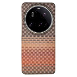 Husa fibra de carbon MagSafe SILKASE pentru Xiaomi 15 Ultra, aramid kevlar, metal camera, sunset