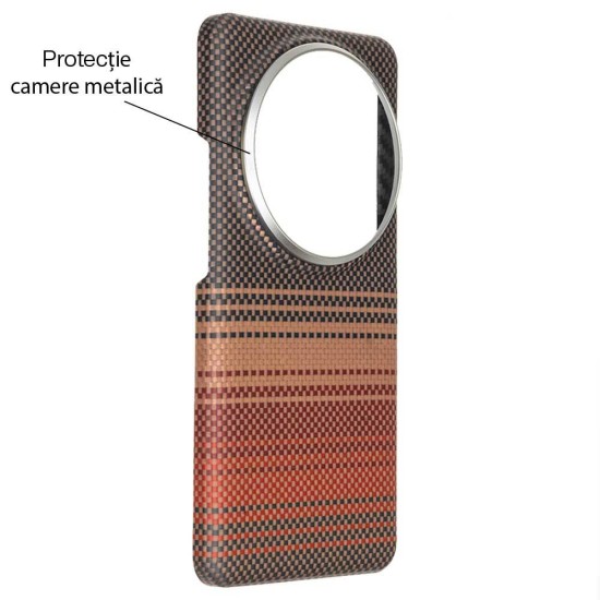 Husa fibra de carbon MagSafe SILKASE pentru Xiaomi 15 Ultra, aramid kevlar, metal camera, sunset (SILKASE, Husa Kevlar) by www.silkase.ro Husa fibra de carbon MagSafe SILKASE pentru Xiaomi 15 Ultra, aramid kevlar, metal camera, sunset (Redmi Note 14 Pro, H2777) by www.silkase.ro