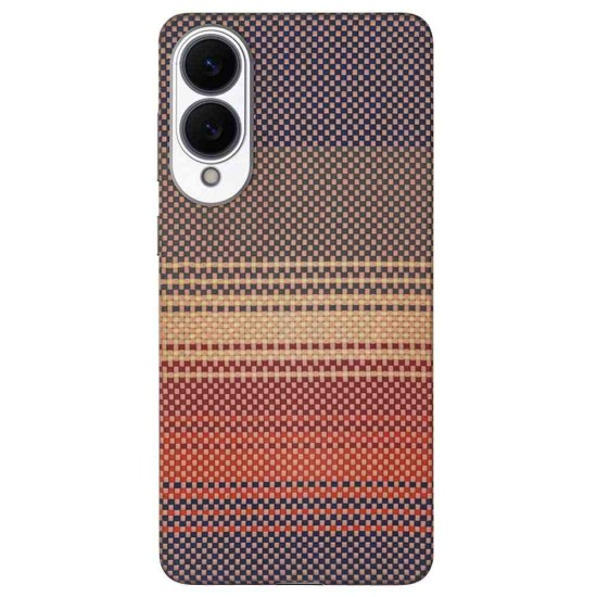 Husa fibra de carbon MagSafe SILKASE pentru Samsung S25 Edge, aramid kevlar, metal camera, sunset (S25 Edge, H2779) by www.silkase.ro