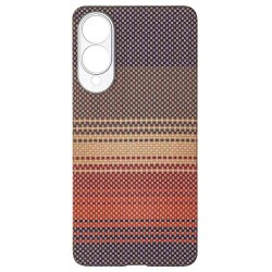 Husa fibra de carbon MagSafe SILKASE pentru Samsung S25 Edge, aramid kevlar, metal camera, sunset