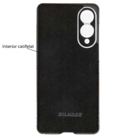 Husa fibra de carbon MagSafe SILKASE pentru Samsung S25 Edge, aramid kevlar, metal camera, sunset (S25 Edge, H2779) by www.silkase.ro