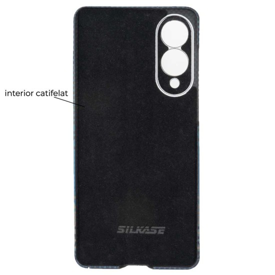Husa fibra de carbon MagSafe SILKASE pentru Samsung S25 Edge, aramid kevlar, metal camera, moon rise (S25 Edge, H2781) by www.silkase.ro