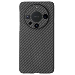 Husa fibra de carbon SILKASE pentru Huawei Mate 60 Pro, aramid kevlar, negru mat