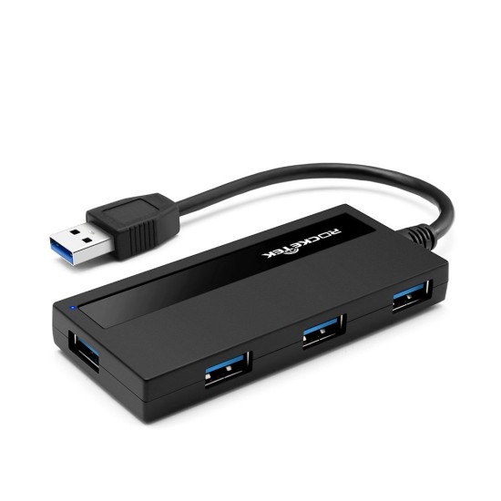 Hub Rocketek USB 4 porturi 3.0/ USB 3.0, culoare negru (Hub uri, L0069) by www.silkase.ro