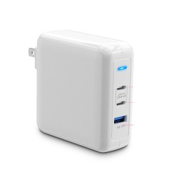 Incarcator 60W multi port SILKASE pentru Telefon/ Tableta/ MacBook, 2 x Type-C 60W PD, 1 x USB QC 3.0, culoare alba