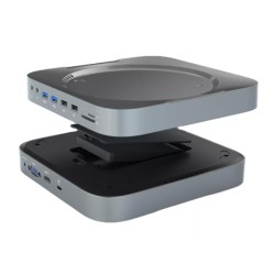 Statie de andocare SILKASE pentru Apple Mac Min, 12 porturi, Type-C, gri