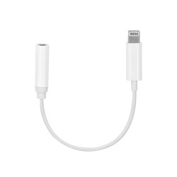 Adaptor SILKASE Apple lighting la Jack 3.5mm, culoare alb