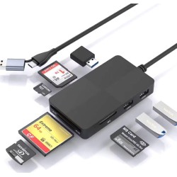 Hub SILKASE, adaptor pentru cititor de carduri, USB3.0/ USB-C, 5Gbps