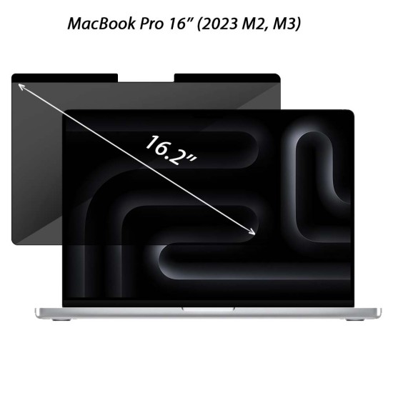 Folie magnetica privacy 360 SILKASE pentru Apple MacBook Pro 16 inch (2023), model compatibil A2991 / A2780, full display, anti-reflexie (Protectie laptop, L0104) by www.silkase.ro