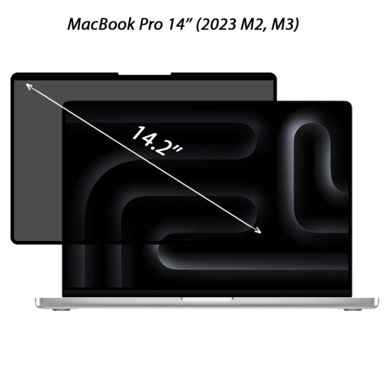 Folie privacy 360 SILKASE pentru Apple MacBook Pro 14 inch (2023), model compatibil A2992 / A2918 / A2779, full display, anti-reflexie (SILKASE, Protectie laptop) by www.silkase.ro Folie privacy 360 SILKASE pentru Apple MacBook Pro 14 inch (2023), model compatibil A2992 / A2918 / A2779, full display, anti-reflexie (Protectie laptop, L0106) by www.silkase.ro