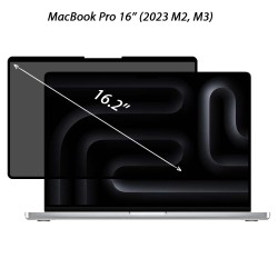 Folie privacy 360 SILKASE pentru Apple MacBook Pro 16 inch (2023), model compatibil A2991 / A2780, full display, anti-reflexie 