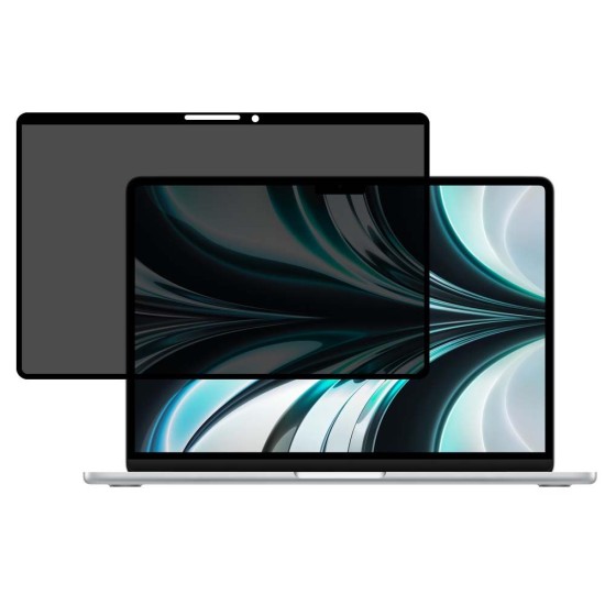 Folie privacy 360 SILKASE pentru Apple MacBook Air 13 inch (2022 M2), model compatibil A2681, full display, anti-reflexie (Protectie laptop, L0108) by www.silkase.ro