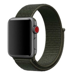Curea Apple iWatch, SILKASE Sport Fabric, 42/44/45mm, gri/kaki